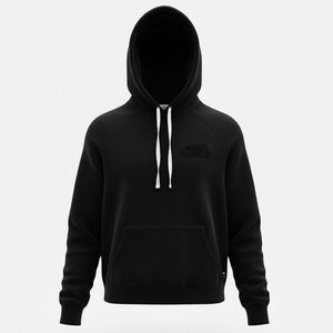 ROOTS Black Hoodie with White Drawstrings